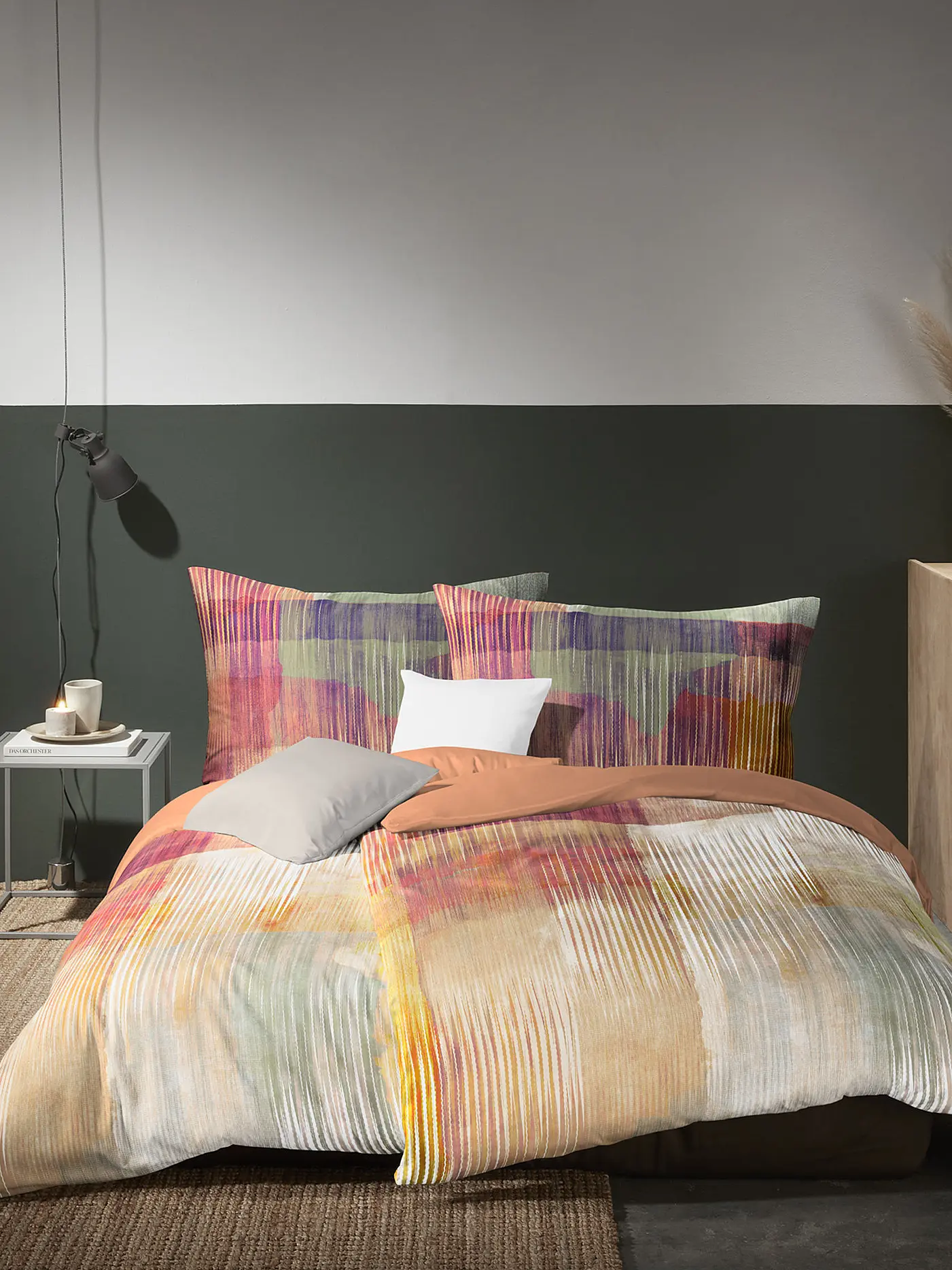 FLEURESSE | Satin Bettwäsche 70x90cm/140x200cm MODERN ART Burnt Orange | 